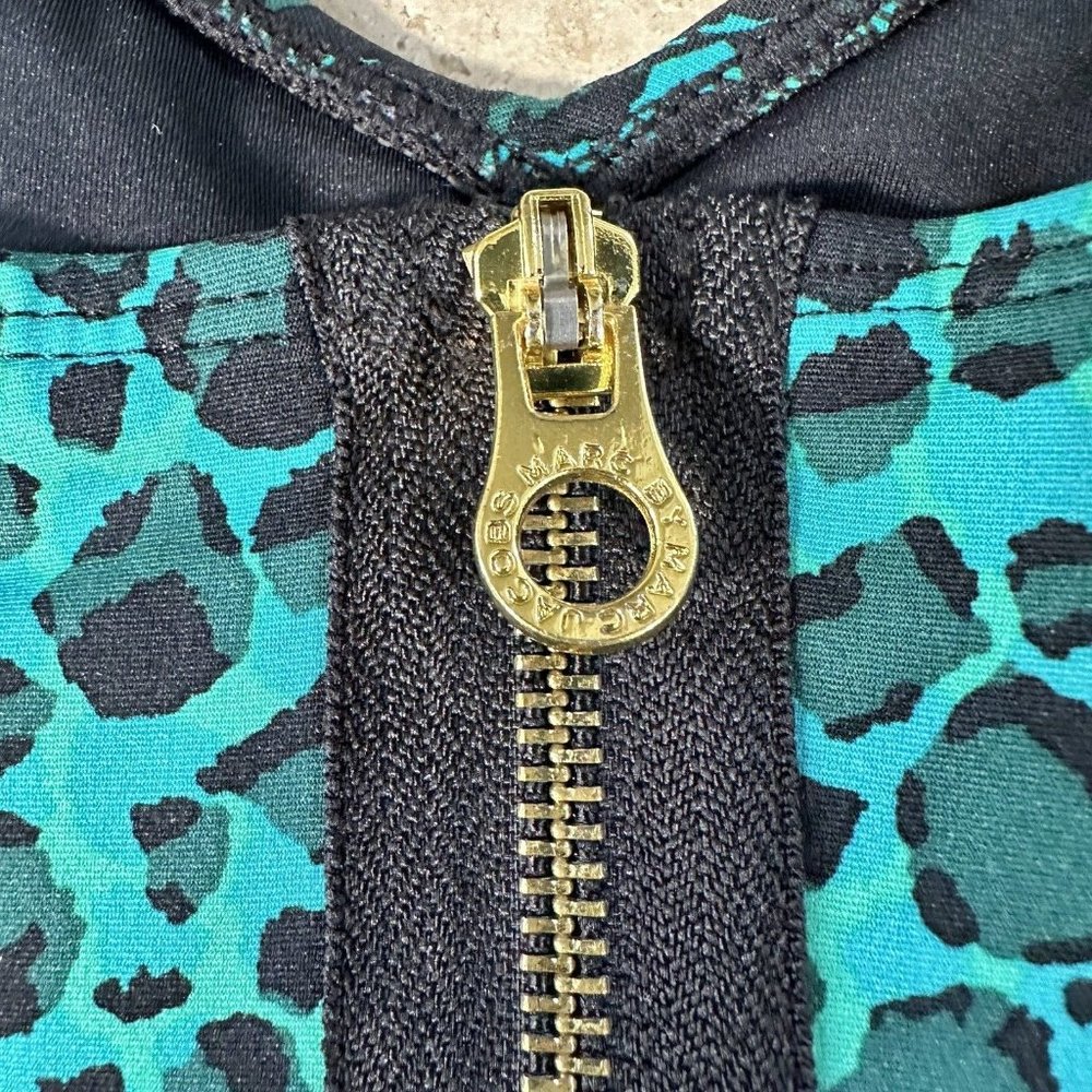 Marc by Marc Jacobs Cheetah Swim Bikini Top  Medium Teal Black - Picture 5 of 8